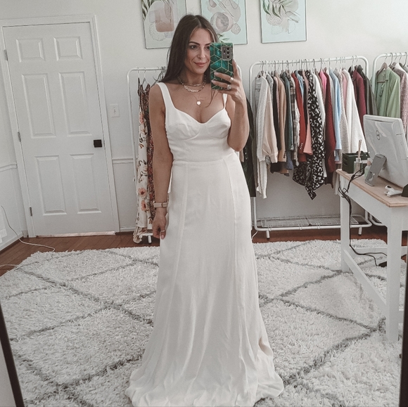 Reformation Dresses Reformation Ivory Lecce Maxi Dress Gown Nwt